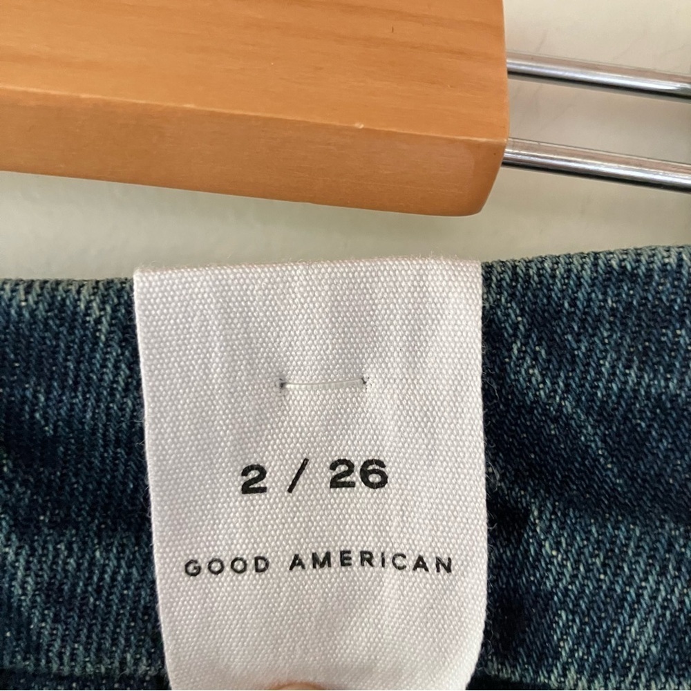 NWT Good American 90S PLEATED DENIM TROUSERS Indigo724 - Picture 8 of 12